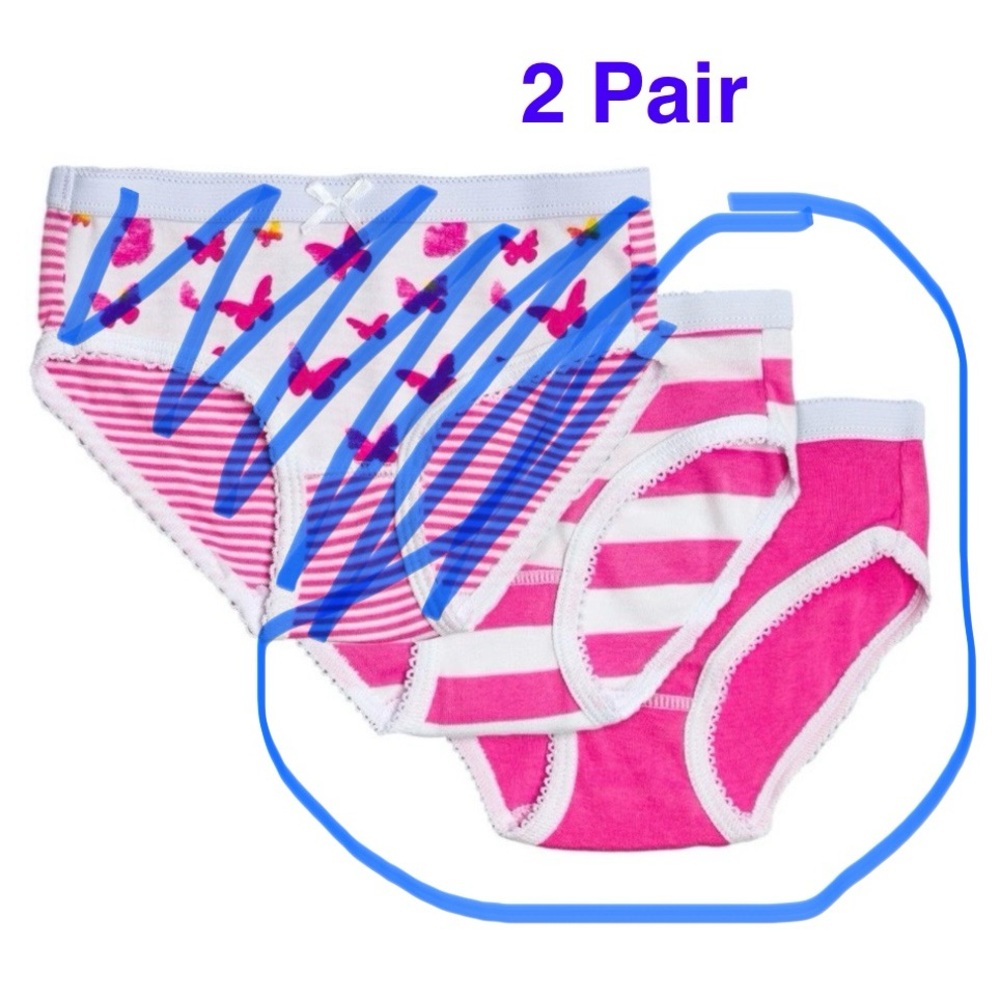 🌸2 Pair Feathers Girls Butterfly Tagless Briefs Underwear Soft Panties🌸 🆕 ~16